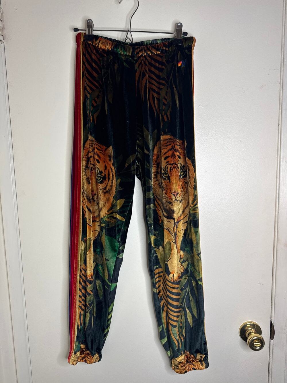 Rare Aviator Nation Tiger Jungle Velvet Sweatpants Joggers Sz M